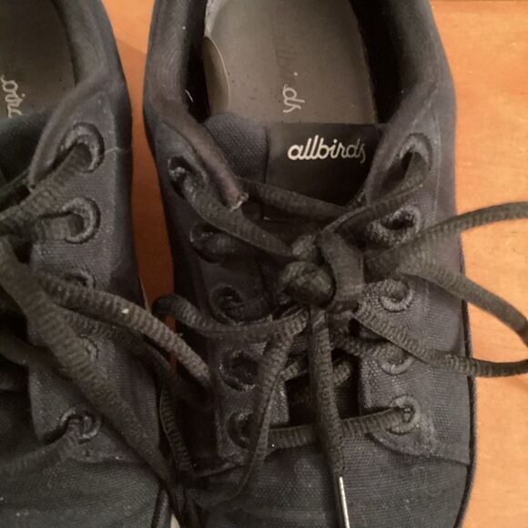 ALLBIRDS WOMENS SIZE 8 NATURAL BLACK CANVAS PACERS SNEAKERS - Picture 5 of 11